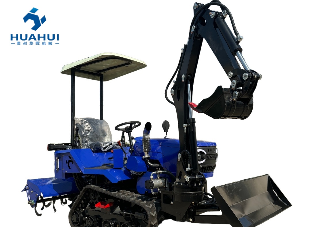 35-horsepower new crawler tiller combined with excavator
